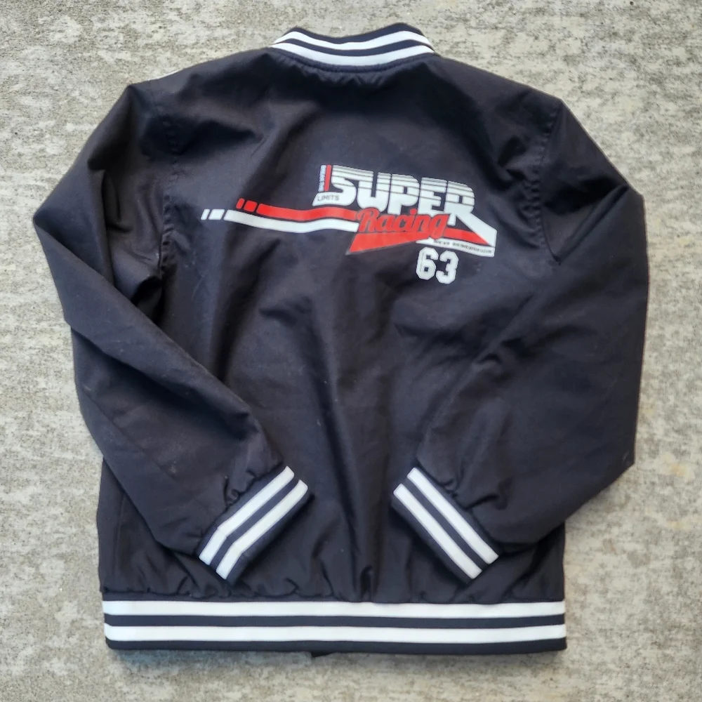 SOHO Boys Club Extreme‎ Black White Racing Jacket, Kids/Youth Sz 6